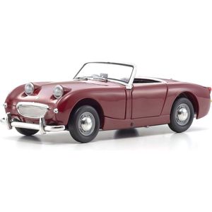 The 1:18 Diecast model of the Austin Healey Sprite Spider of 1958 in Cherry Red. The manufacturer of the scalemodel is Kyosho.This model is only online available
