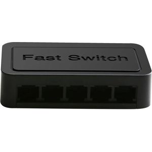 WiseGoods Premium Ethernet Switch Met 5 Poorten - Netwerk Splitter - Netwerkkabel Adapter - Adapters Netwerkkabels - Zwart