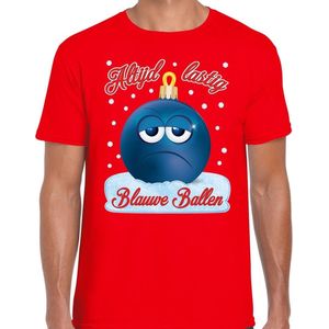 Fout Kerst shirt / t-shirt - Altijd lastig blauwe ballen - rood voor heren - kerstkleding / kerst outfit S