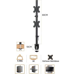 Monitor Standaard - 2 Schermen - Arm Dual Beeldscherm Stand