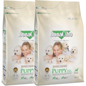 Bonacibo Puppy Lam & Rijst - Hypoallergeen Hondenvoer - 2 x 3 kg