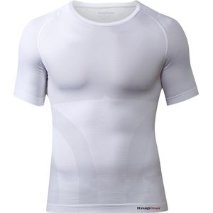 Knapman Compressieshirt Rondhals 2.0 Wit | Figuur- en Houding Corrigerend shirt voor Mannen | Maat L