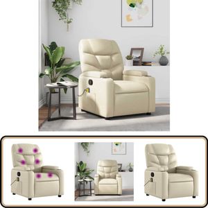 vidaXL Massagestoel - Verstelbaar - Kunstleer - crème Massagestoel - Massagestoelen - Fauteuil - Relaxfauteuil