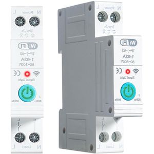 WiFi Circuit Breaker Switch DIN Rail Smart Meter 1P 63A Remote Control by Tuya App
