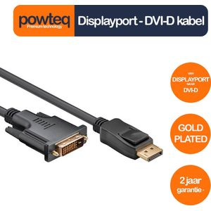 Powteq - 10 meter premium Displayport naar DVI-D kabel - Gold-plated