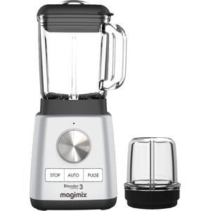 Magimix Blender Power 3 - Smoothie Maker - 1,2 Liter - + mini kom - Ice Crusher - Mat Chroom