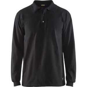 Blaklader Vlamvertragende polo piqué lange mouw 3374-1726 - Zwart - 4XL