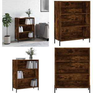 vidaXL Schappenkast 69,5x32,5x90 cm bewerkt hout gerookt eikenkleurig - Schappenkast - Schappenkasten - Wandkast - Kast