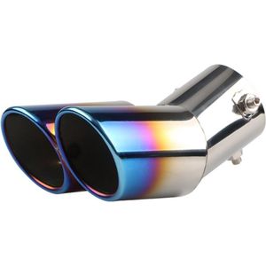 VCTparts Dubbele Uitlaat Rainbow Spectra Aflopend 60mm Kopstuk / Eindstuk RVS [Uitlaat Sierstuk - Uitlaat Tuning - Uitlaat Koppelstuk]