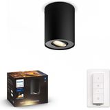 Philips Hue Pillar opbouwspot - warm tot koelwit licht - 1-spot - zwart - 1 dimmer switch