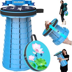 Opvouwbare Campingkruk met Kussen - Draagbare Telescopische Kruk voor Wandelen en Reizen - Maximaal Draagvermogen 200 kg