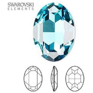 Swarovski Elements, fancy steen, ovaal 30x22mm, Light Rose met zilverfoil rug (4127). Per stuk