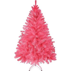 Kerstboom - Roze - 1,20 m Hoog - 320 Takken - Hoogwaardige Kunstmatige Kerstboom Canadian Fir in het Roze - Volledige Grootte, Lichtgewicht en Gemakkelijk te Monteren met Metalen Stand.