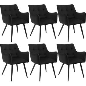 Rootz Velvet Eetkamerstoelenset - Elegante stoelen - Comfortabele zitting - Schuim met hoge dichtheid, Ergonomisch ontwerp, Stevig metalen frame - 57 cm x 80 cm x 57 cm