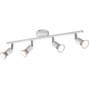 LED Plafondspot - Trion Pamo - GU10 Fitting - 4-lichts - Rond - Mat Wit - Aluminium