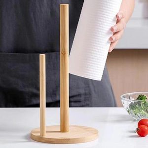 Houten Papiertoren Keukenrolhouder met Antislipmat - Cirkelvormig Design voor Keuken, Slaapkamer en Badkamer - Geschikt voor Papieren Handdoeken - Afmetingen: 1102 x 57 cm