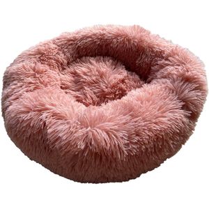 Pluche mand - Kattenmand - Hondenmand - Zalm roze - Ø 50 cm