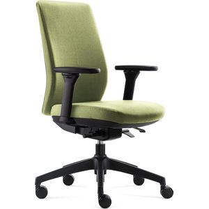 BenS 918-Synchro-4 groen Luxe ergonomische bureaustoel - GREENGUARD GOLD - Voldoet aan EN 1335 en aan Arbo-normen - Stoffen bekleding Volledig instelbaar