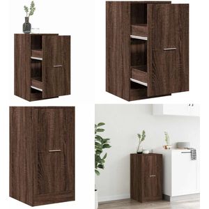 vidaXL Apothekerskast 40x41x77,5 cm bewerkt hout bruin eikenkleurig - Apothekerskast - Apothekerskasten - Apothekerskast Keuken - Apotheekkast