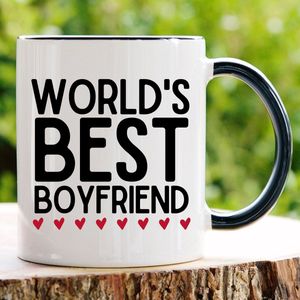 World's Best Boyfriend mok - Valentijn cadeautje voor hem - Valentijn cadeautje voor haar - Valentijnsdag - Verjaardag cadeau - Cadeau voor man - Cadeau voor vrouw - Grappige cadeaus - Mokken - Theeglazen - Koffiebeker