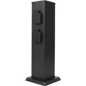 Buitenstopcontact Paal Zwart - IP44 - 4 stopcontacten - 40 cm