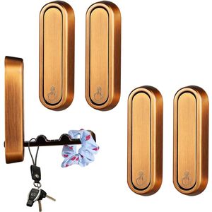 miyonsin Opvouwbare wandhaken, multifunctionele kledinghaken voor slaapkamer, badkamer, kledingkast, woonkamer, wandhaken met hoge sterkte voor handdoeken en kleding (brons, 4 stuks)