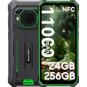 Blackview BV6200 Plus - Robuuste Smartphone - 8GB+16GB RAM - 256GB - 11000mAh - 6,56 inch - 4G Dual SIM - Android 14 - 98dB Ultra-luide luidspreker - NFC GPS - Groen