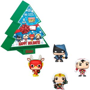 Funko Justice League - DC Comics Holiday 2022 Pocket POP! 4-Pack Tree Holiday Box 4 cm Verzamelfiguur - Multicolours