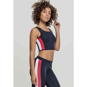 Urban Classics - Side Stripe Zip Sport top - S - Blauw