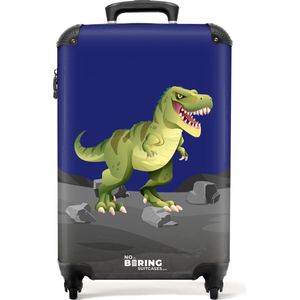 NoBoringSuitcases.com® - Kinderkoffer jongen - Dino koffer - 55x35x25