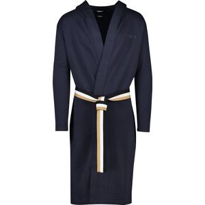 BOSS Iconic French Terry Robe - heren badjas (middeldik) - donkerblauw - Maat: XL