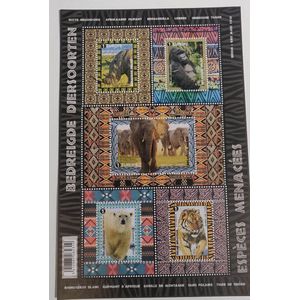 Bpost - 5 zelfklevende postzegels -EU1 - Bedreigde dieren