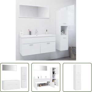 The Living Store Badkamermeubelset - Chique - Badkamermeubels - 100x38.5x46 cm - Kleur- Wit