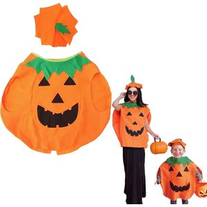 Springos Pompoenkostuum - Halloween - Voor Kinderen - Verkleedkleding - Oranje