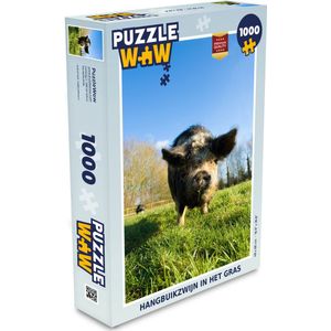 Puzzel Hangbuikzwijn - Gras - Varken - Legpuzzel - Puzzel 1000 stukjes volwassenen