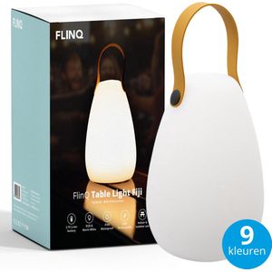 FlinQ Fiji Tafellamp - Oplaadbare Tafellamp voor Binnen en Buiten - Draadloze Tafellamp - RGB Lamp en Warm Wit Licht - IP44 - Wit