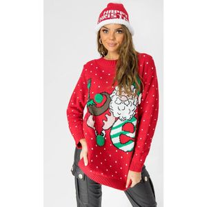 Rode kersttrui voor dames - maat S