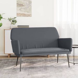 The Living Store Bankje Velvet Donkergrijs 108x79x79cm - Comfortabel en Stevig (- The Living Store)