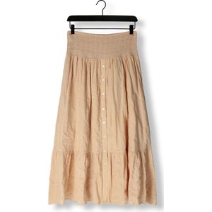 Ruby Tuesday Sali Long Skirt With Smock Waistband And Full Placket Rokken Dames - Zand - Maat 40