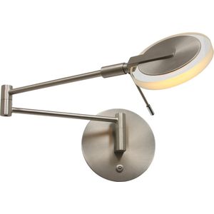 Verstelbare leeslamp Turound led | 1 lichts | grijs / zilver | helder glas / metaal | Ø 11 cm | modern / functioneel design