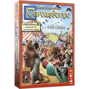 Uitbreiding op Carcassonne - Het Circus: Speel met maximaal 5 spelers en verdien extra punten met circustenten en artiesten!