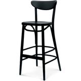 Fameg Musa houten barkruk zwart - 75 cm - horeca kruk - buighout - thonet - cafe