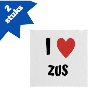 Akyol - i love zus brillendoekjes - Zus - de liefste zus - verjaardag - cadeautje voor zus - zus artikelen - kado - geschenk - 17,8 bij 17,8 cm - 2 stuks