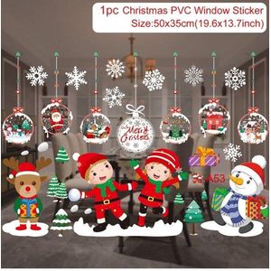 Kerst Sticker / Kerstdecoratie / PVC raamsticker / Decoratie / Sneeuwvlokken / Kerstman / Rendier