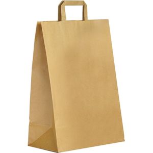 Kraft Tas - (XXL) Large - 50 Stuks - Bruin - Papieren Tassen - Bruin - Met Handvat - Draagtas - Hoogwaardige Kwaliteit - 45x19x48 cm - Cadeau Tas - Eco-vriendelijk - Ideaal voor Geschenken - Hoogwaardig Natron Kraft Papier