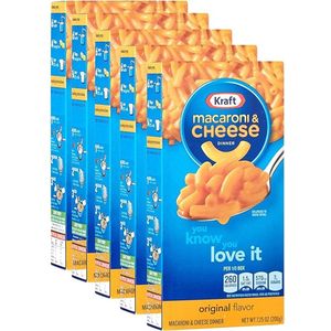 Kraft Mac & Cheese 15x206g verpakking | Romige kaasdip & verrijkte macaroni | Import uit de VS | Eenvoudig te bereiden, perfect voor snelle maaltijden | Totale inhoud 3090 g met Kajal Sticker