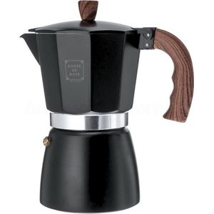 House of Husk Moka Pot Percolator Zwart - 6 Kops – Espresso Koffiemaker – RVS - Espressomaker - Zwart - 300ml