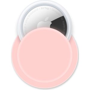 Telefoonglaasje Hoesje Zelfklevend Geschikt voor Apple AirTag - Siliconen - Roze