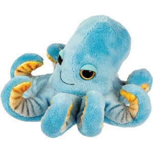 Suki Gifts Pluche Inktvis/Octopus Knuffeldier - Cute Eyes - Blauw - 22 cm - Hoge Kwaliteit
