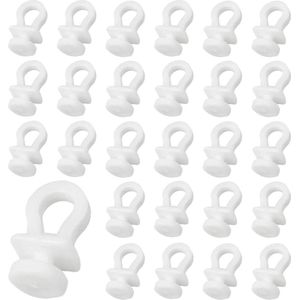 100 stuks witte kunststof glijhaken - gordijnrails, vouwglijders, douchegordijn, deurgordijnen .